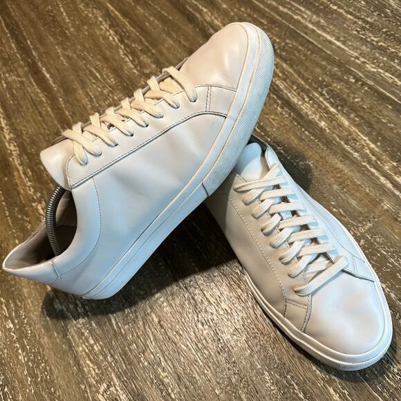 Vince Low Top Designer Casual Leather Lace Up Sneakers White Men’s Size US 11M